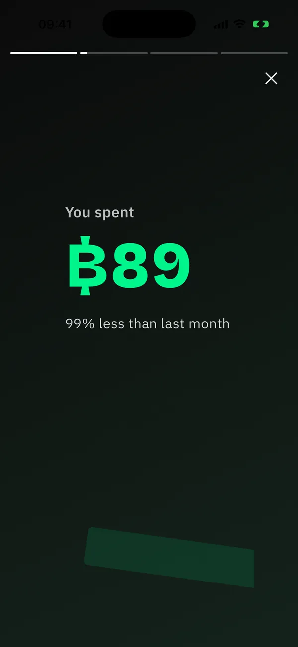 The month as a story: What you finished, what you spent, what you bought most. Share it in a tap.